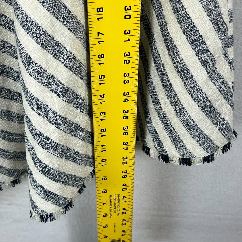 Banana Republic Dress Women's 10 P Tiered Grey Striped Fringe Asymmetrical Belt - Picture 11 of 13